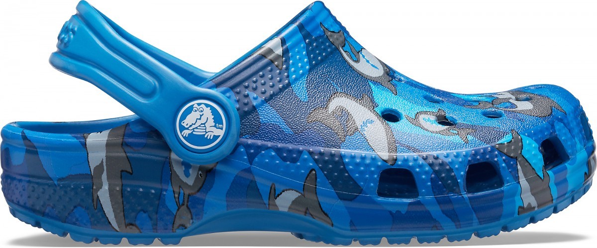 Saboți Crocs Classic Shark Clog PS Albastru - Prep Blue - imagine 7